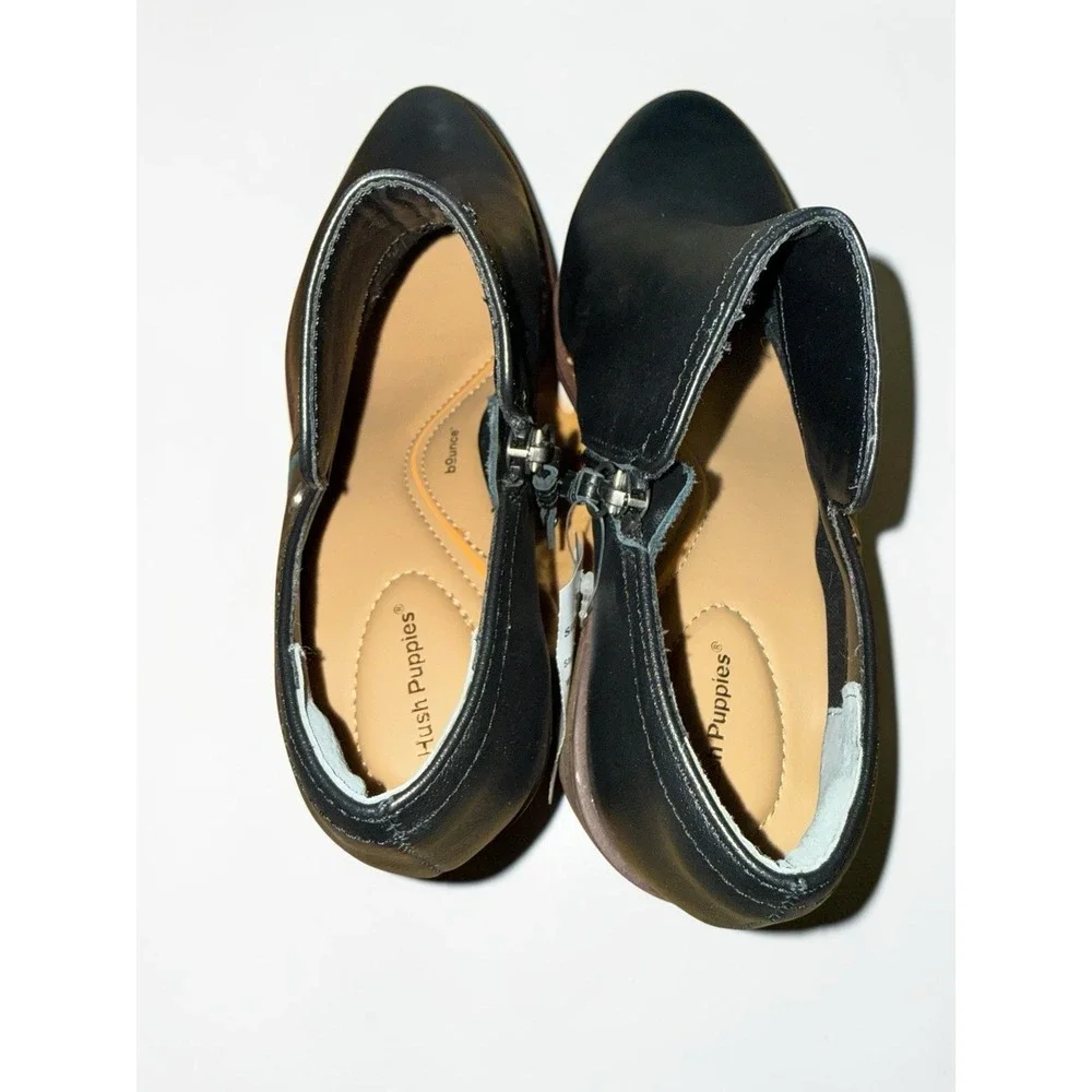 Hush Puppies Women's‎ Ailee Black Ankle Boots Size 8.5 Leather New Without Box